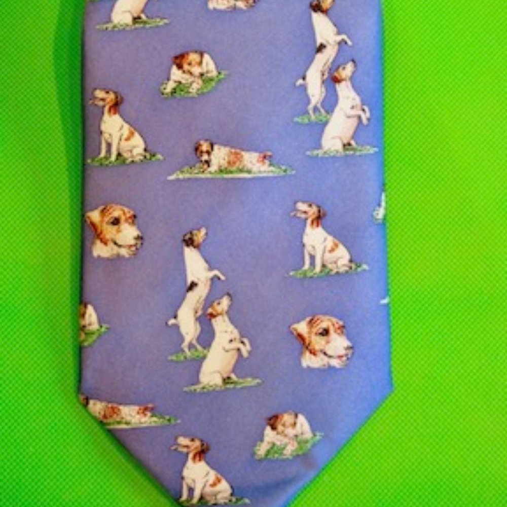 p. Terrier English Men's Silk Tie (New)